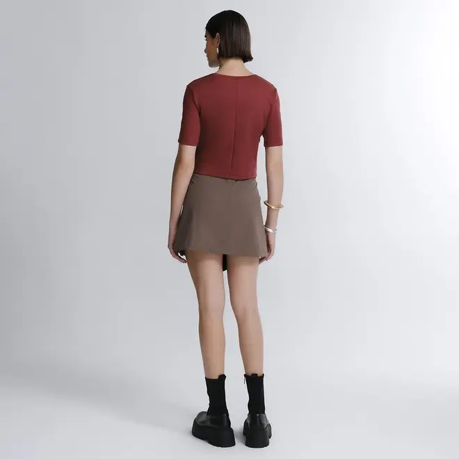 Blusa Cropped Manga Curta Boxy