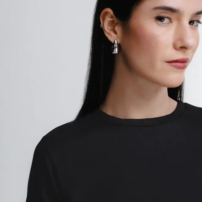 Blusa Cropped Manga Curta Boxy