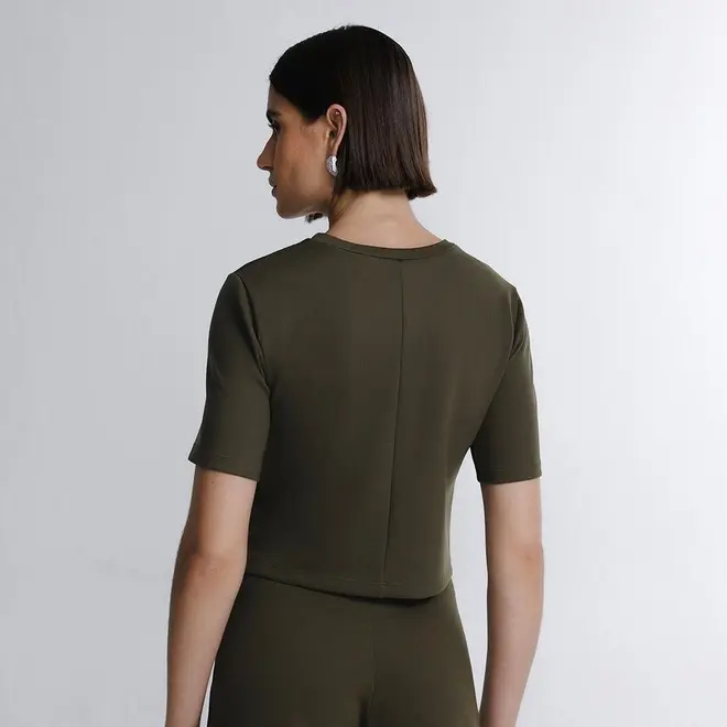 Blusa Cropped Manga Curta Boxy