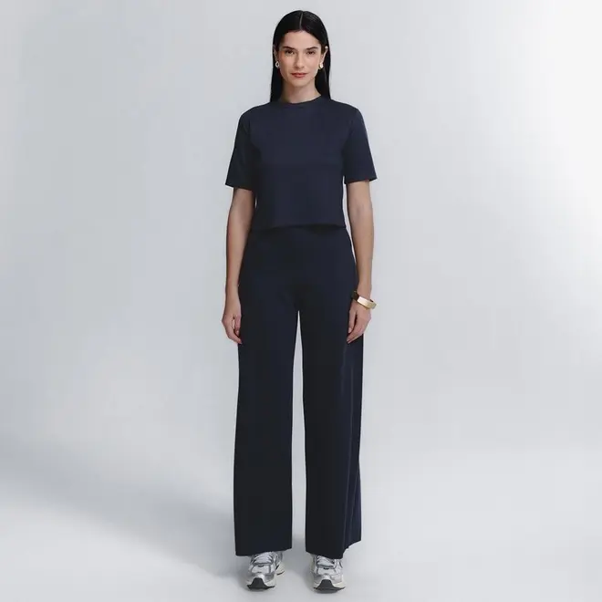 Blusa Cropped Manga Curta Boxy