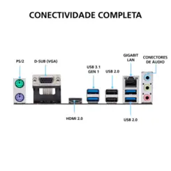 Placa-Mãe Asus p/AMD AM4 Prime A320M-K/BR 2xDDR4 uATX 90MB0UW0-C1BAY0