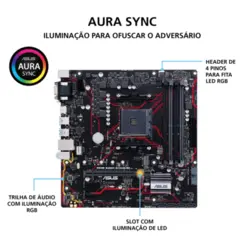 Placa-Mãe Asus p/ AMD AM4 Prime B450M-GAMING/BR 4xDDR4 mATX