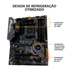 Placa-Mãe Asus p/ AMD AM4 TUF GAMING X570-PLUS 4xDDR4 ATX
