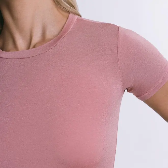 Blusa Cropped Manga Curta In Skin