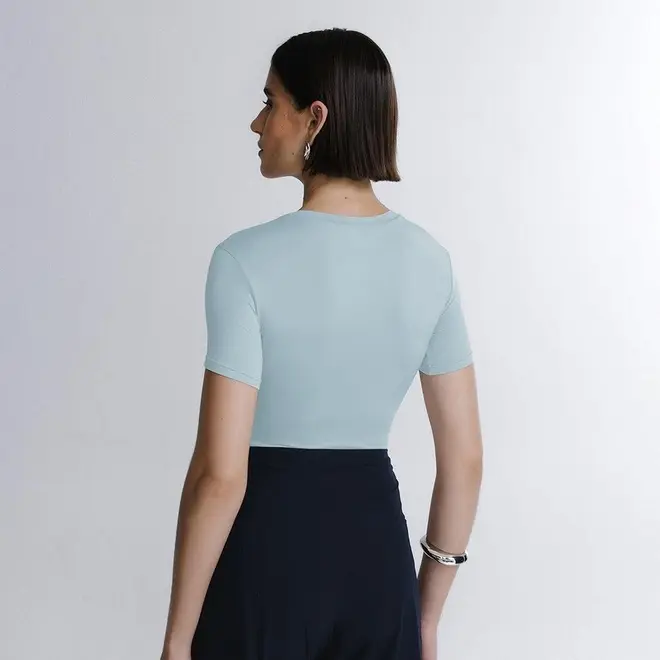 Blusa Cropped Manga Curta In Skin