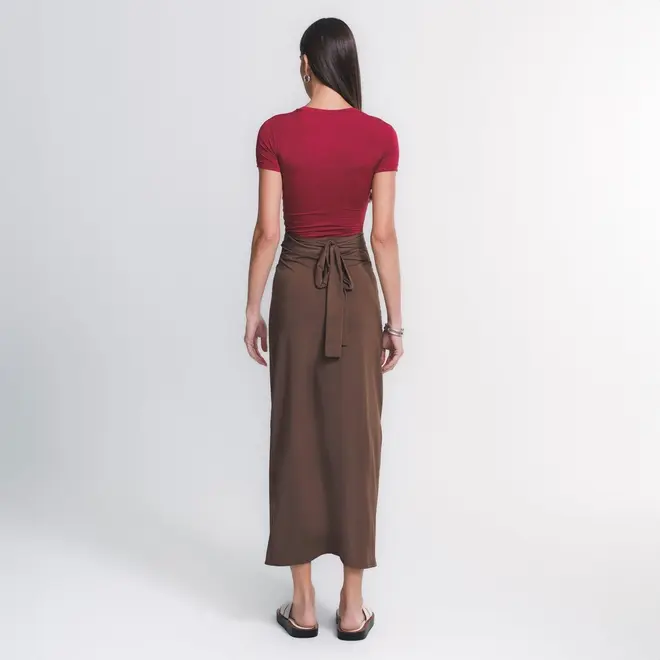 Blusa Cropped Manga Curta In Skin