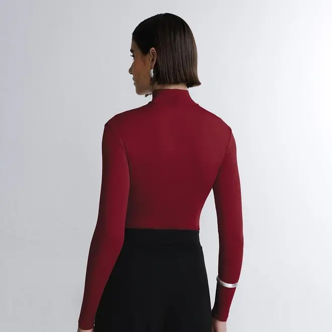 Blusa Cropped Manga Longa In Skin