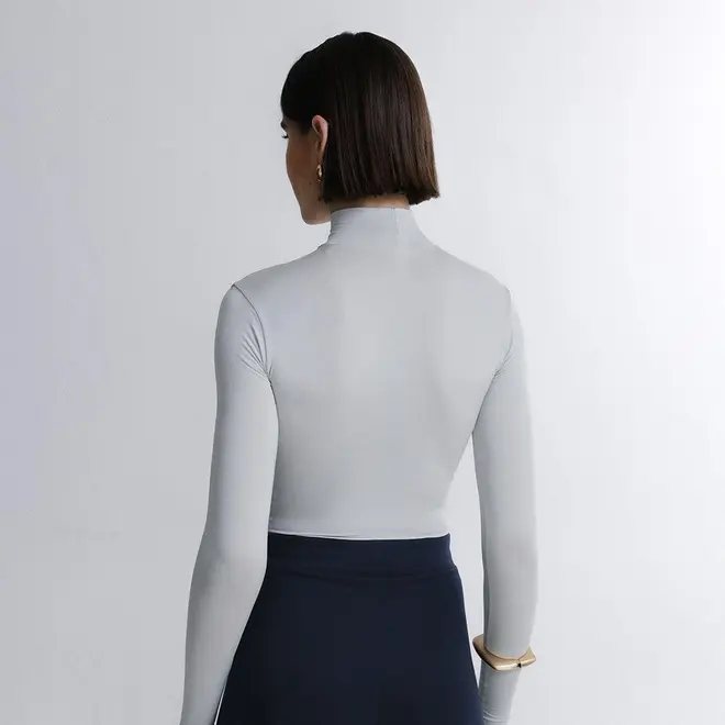 Blusa Cropped Manga Longa In Skin