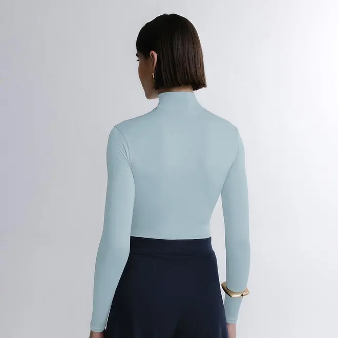 Blusa Cropped Manga Longa In Skin
