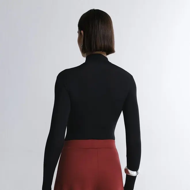 Blusa Cropped Manga Longa In Skin
