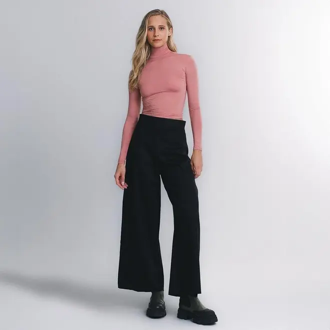 Blusa Cropped Manga Longa In Skin