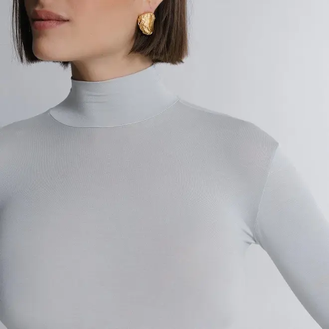 Blusa Cropped Manga Longa In Skin